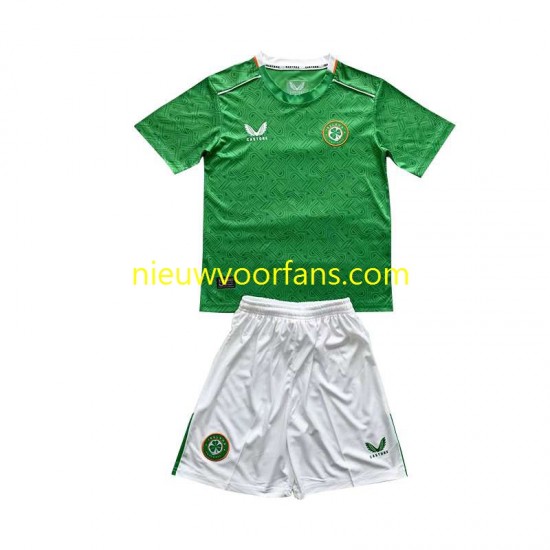 Ierland Kind Shirt met Bedrukking Thuis 2024 Korte Mouw