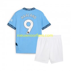 Manchester City Kind Shirt met Bedrukking Erling Haaland 9 Thuis 2024-2025 Korte Mouw