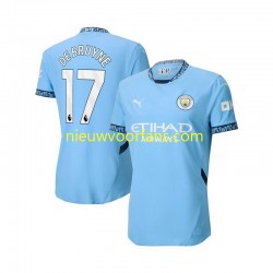 Manchester City Heren Shirt met Bedrukking Kevin De Bruyne 17 Thuis 2024-2025 Korte Mouw