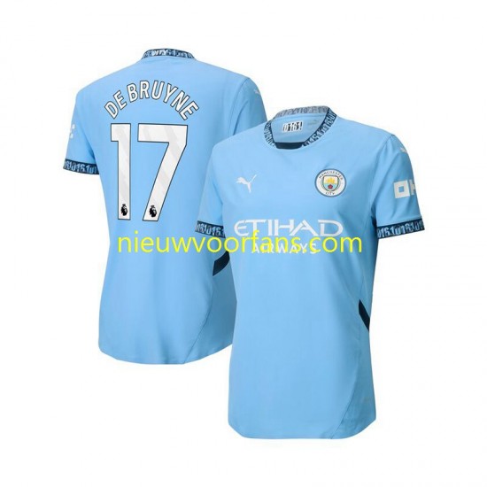 Manchester City Heren Shirt met Bedrukking Kevin De Bruyne 17 Thuis 2024-2025 Korte Mouw