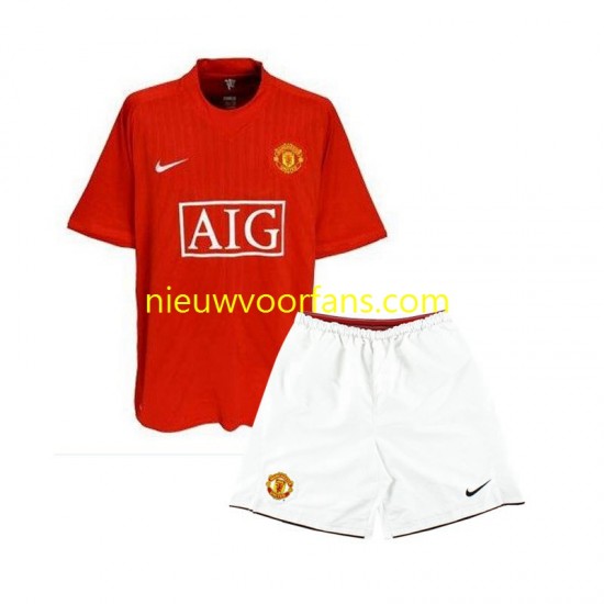 Manchester United Kind Shirt met Bedrukking 2007 Retro Thuis Korte Mouw