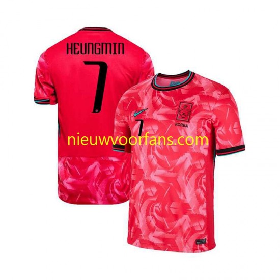 Zuid-Korea Heren Shirt met Bedrukking Heungmin 7 Thuis 2024 Korte Mouw