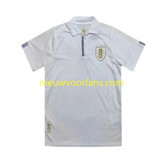 Uruguay Heren Shirt met Bedrukking 100th Anniversary Uit 2024 Korte Mouw