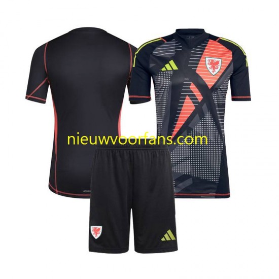 Wales Kind Shirt met Bedrukking Doelman Thuis 2024 Korte Mouw